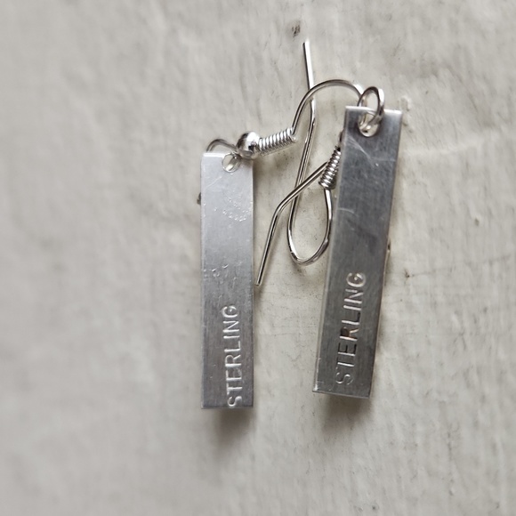 Pretty NWOT Native American Navajo Turquoise Dangle Bar Earrings 🩵🎁 - Picture 8 of 12